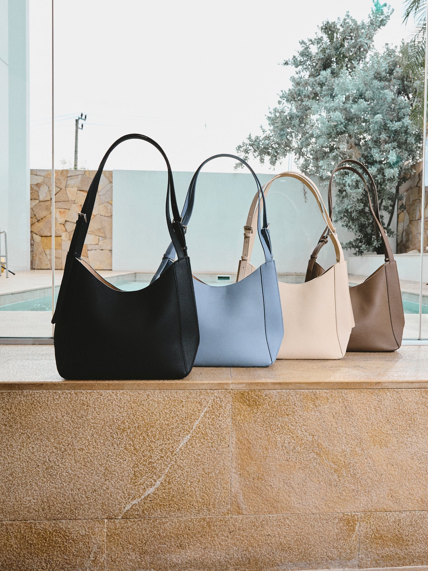 Luna - Double Strap Leather Tote Bag