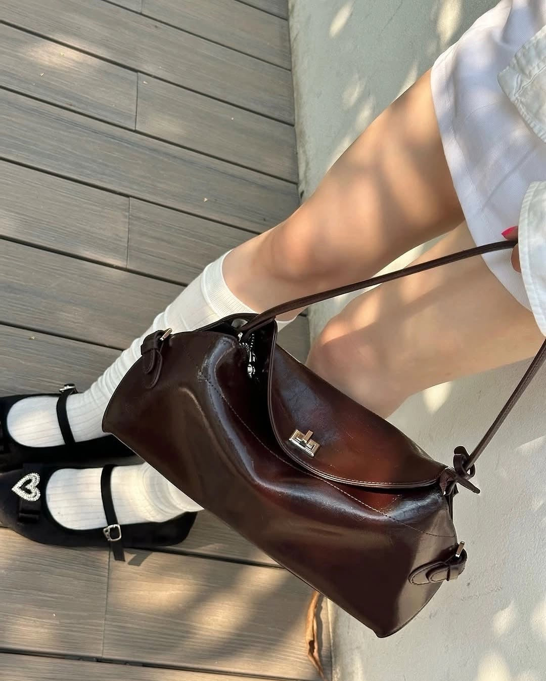 Noa - Long Handle Shoulder Leather Bag