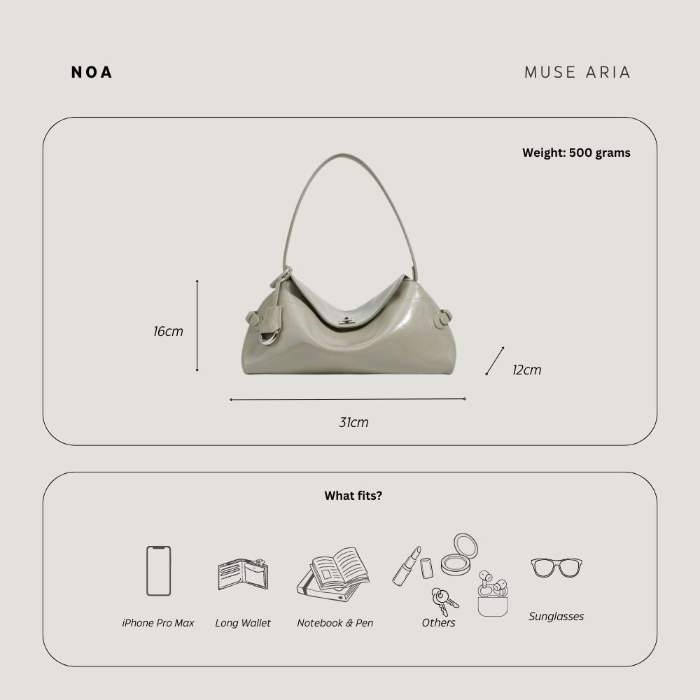 Noa - Long Handle Shoulder Leather Bag