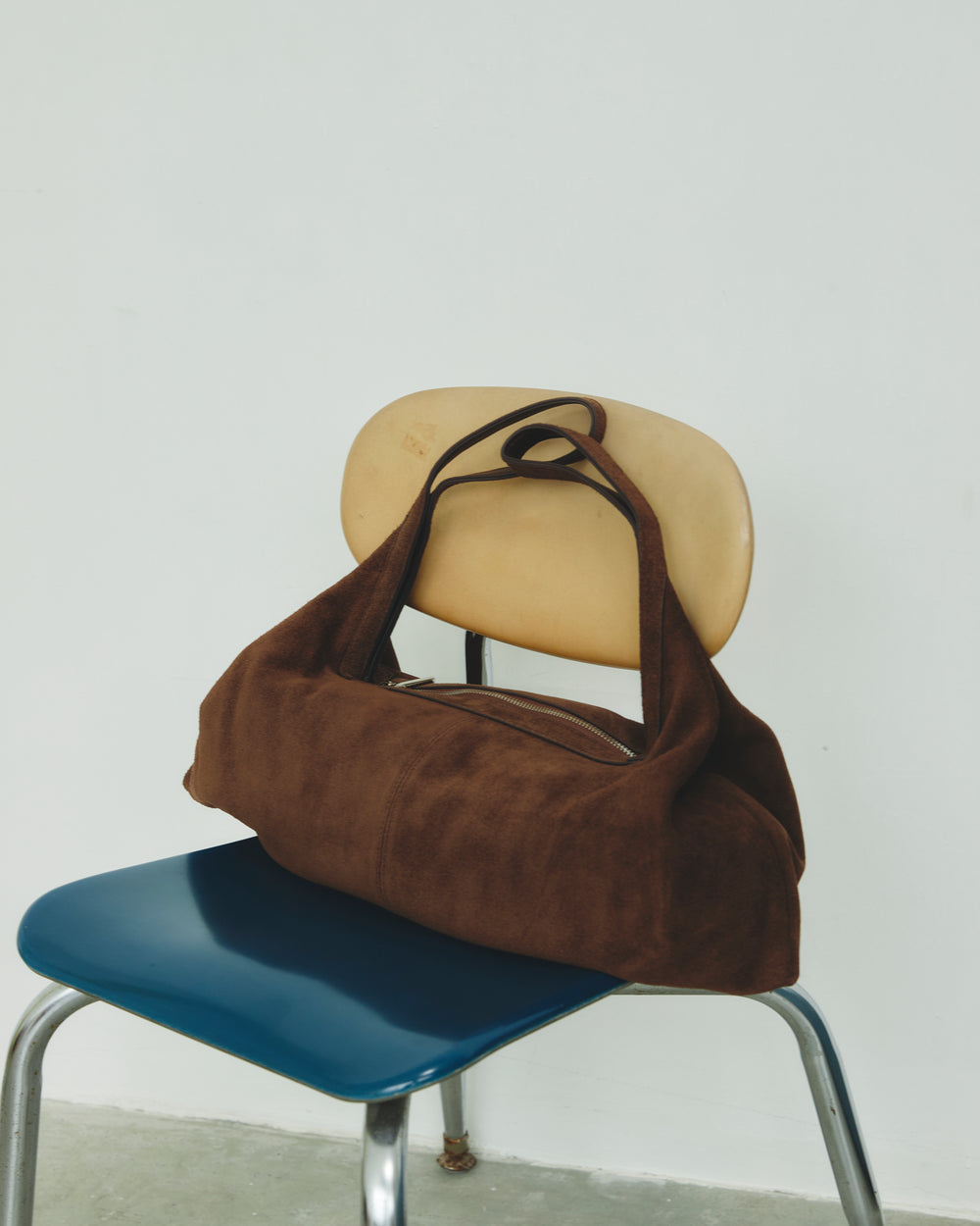 Large Dumpling Suede Bag with Detachable Strap