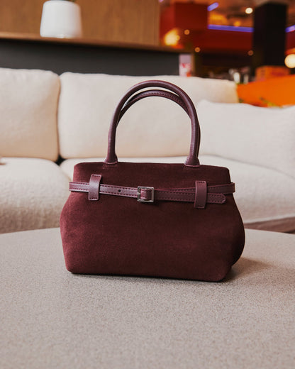 Mini Parisian Suede Top Handle Bag