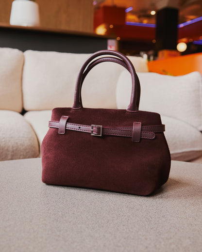 Mini Parisian Suede Top Handle Bag