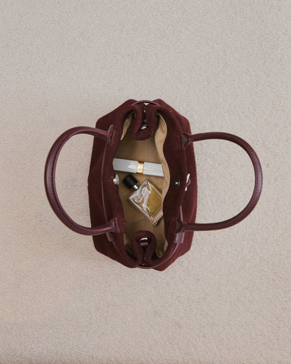 Mini Parisian Suede Top Handle Bag